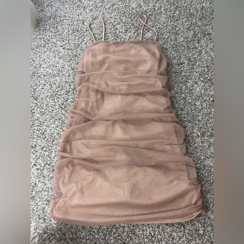 Windsor glittery nude mini dress